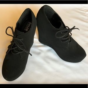Black Bootie Wedges